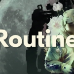 Routine PC horror game shows dark moon base halls robots danger silence exploration fear survival and mysterious sci fi atmosphere.